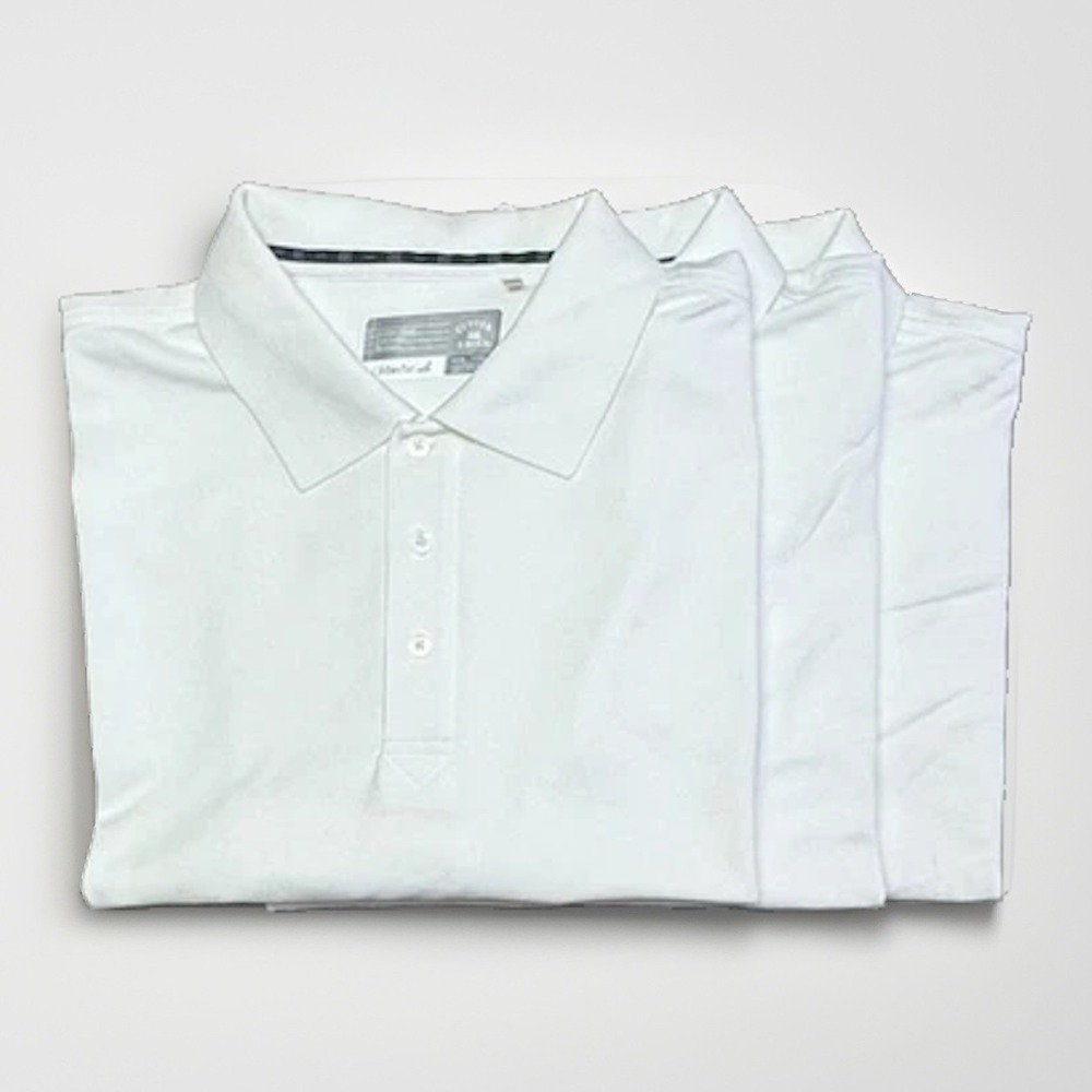 Lot of 3 White Polo Shirts Men's Small Company Logo Cutter & Buck